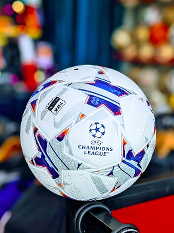 White, blue and red match football