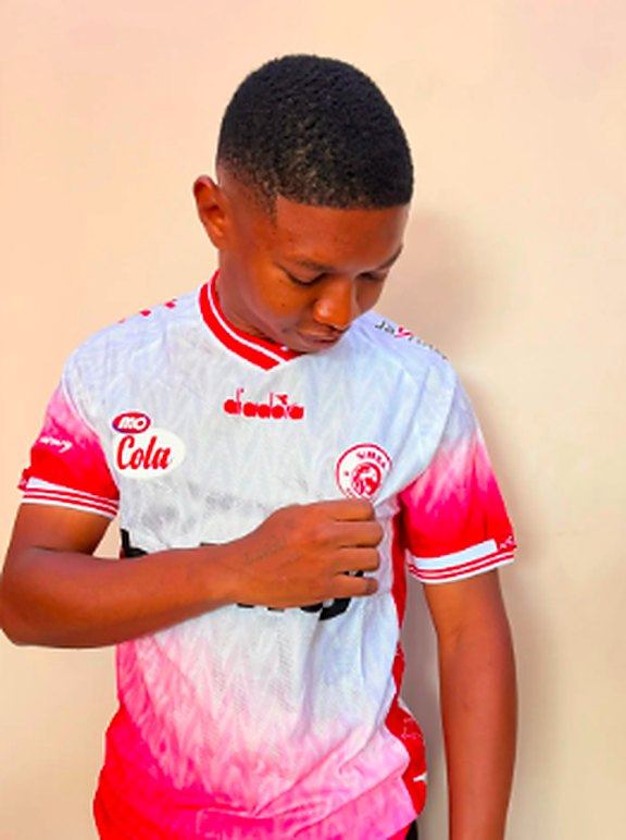 Pink and white club jersey