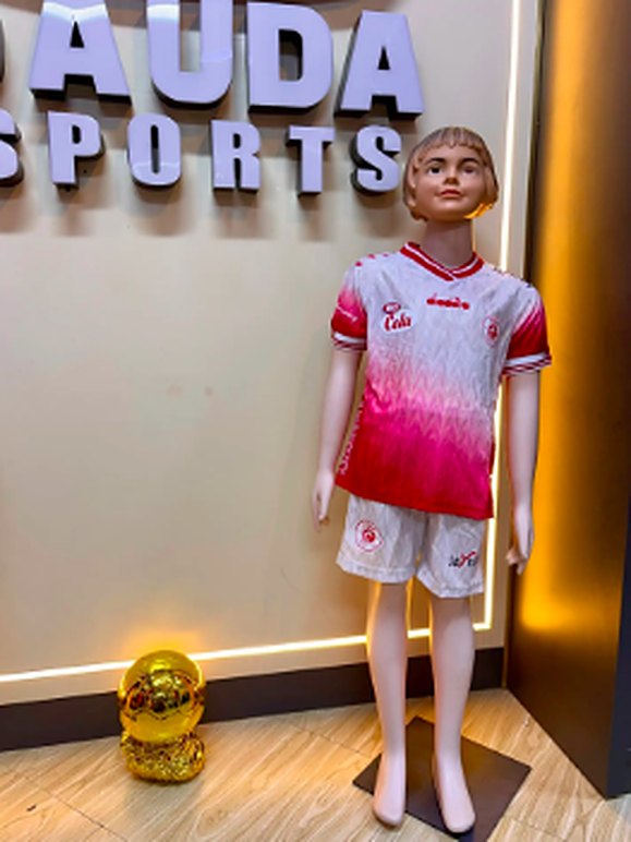 Kids pink and white club jersey